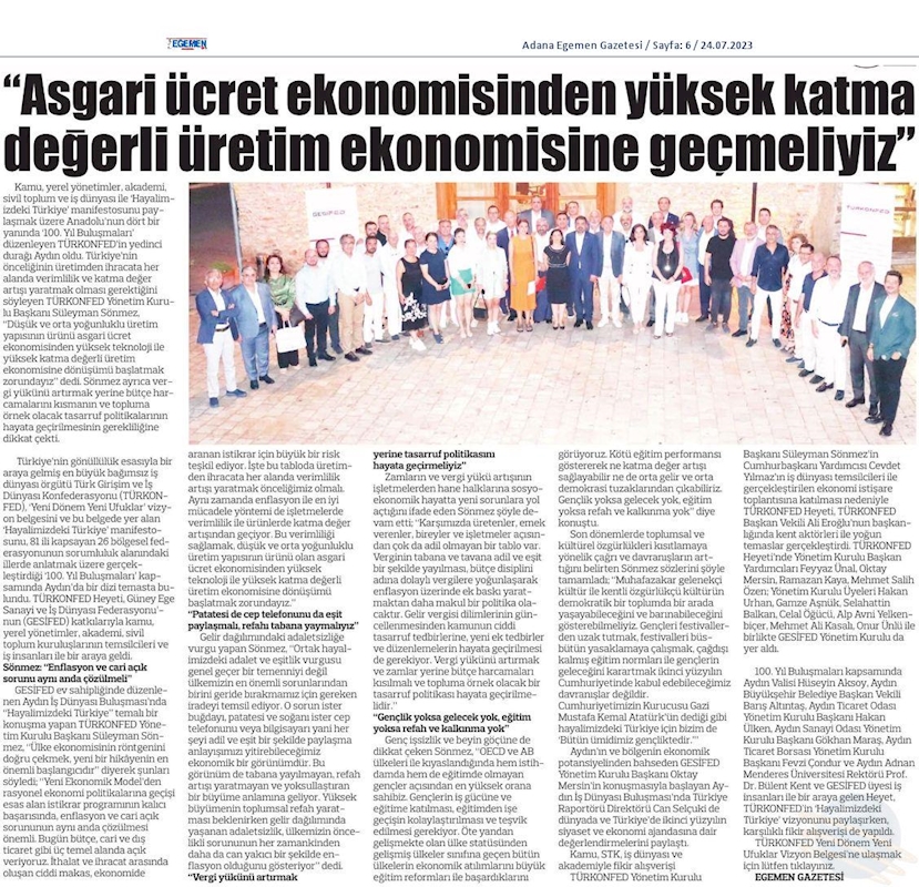 TÜRKONFED 100 Yil Buluşmalari 24 Temmuz 2023 Aydin - 25