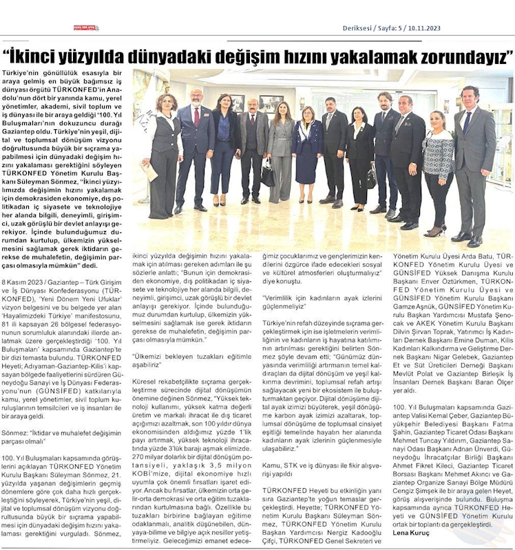 TÜRKONFED 100 Yil Buluşmalari 8 Kasim 2023 Gaziantep - 12