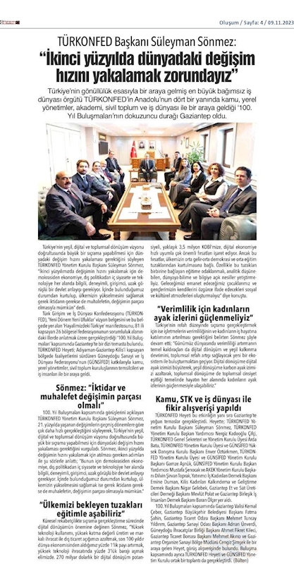 TÜRKONFED 100 Yil Buluşmalari 8 Kasim 2023 Gaziantep - 13