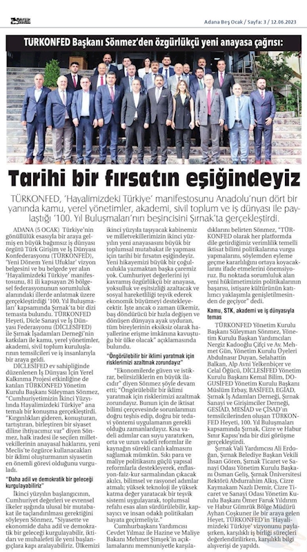 TÜRKONFED 100 Yil Buluşmalari 9 Haziran 2023 Sirnak - 2