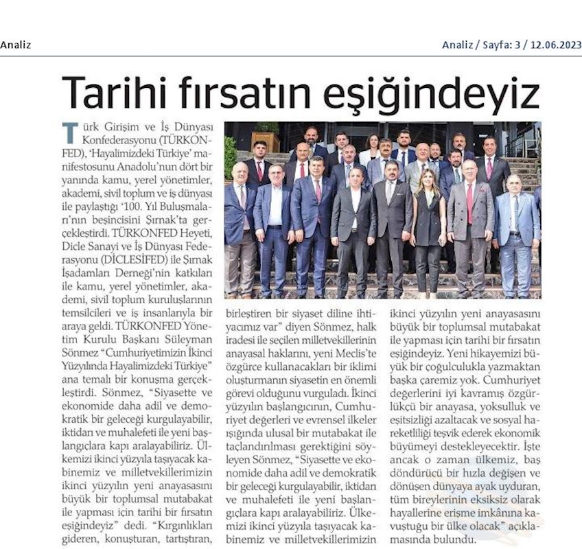 TÜRKONFED 100 Yil Buluşmalari 9 Haziran 2023 Sirnak - 15