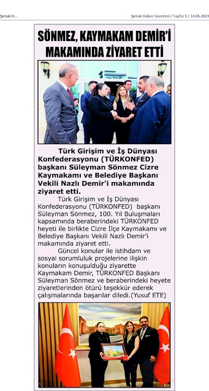 TÜRKONFED 100 Yil Buluşmalari 9 Haziran 2023 Sirnak - 22