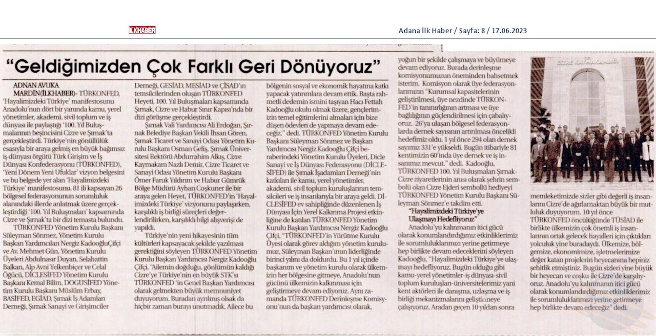 TÜRKONFED 100 Yil Buluşmalari 9 Haziran 2023 Sirnak - 25