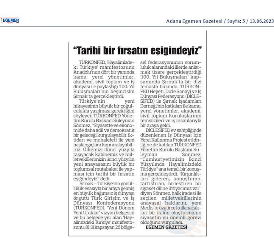 TÜRKONFED 100 Yil Buluşmalari 9 Haziran 2023 Sirnak - 29