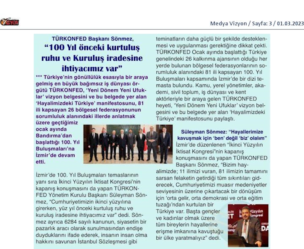 TÜRKONFED 100 Yil Buluşmalari Izmir 24 Ocak 2023 - 5