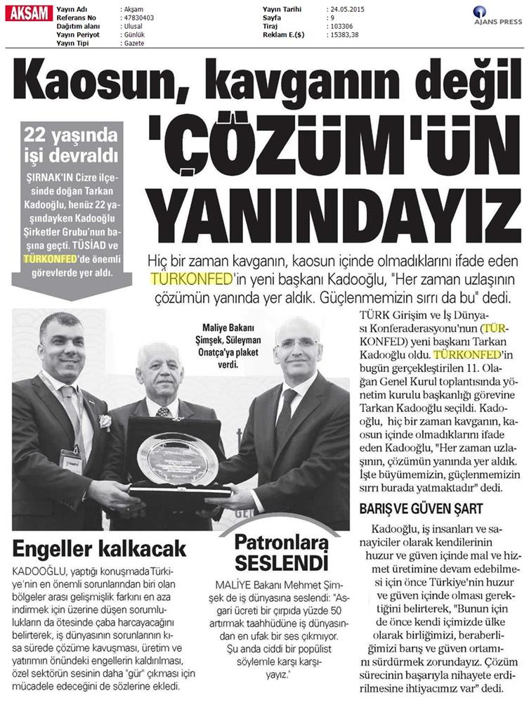 TÜRKONFED 11 Olagan Genel Kurulu Yazili Basin Yansimalari - 4