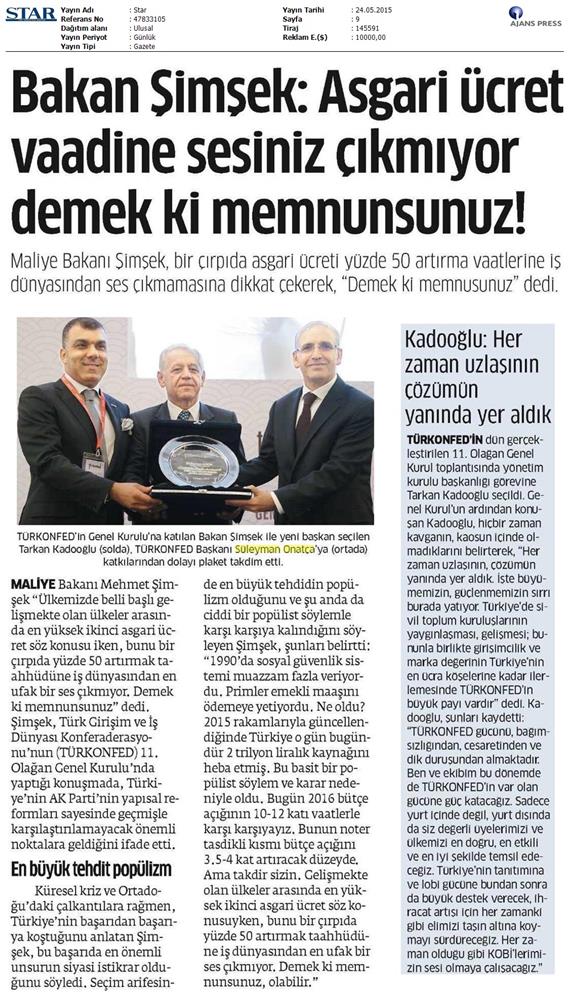 TÜRKONFED 11 Olagan Genel Kurulu Yazili Basin Yansimalari - 12