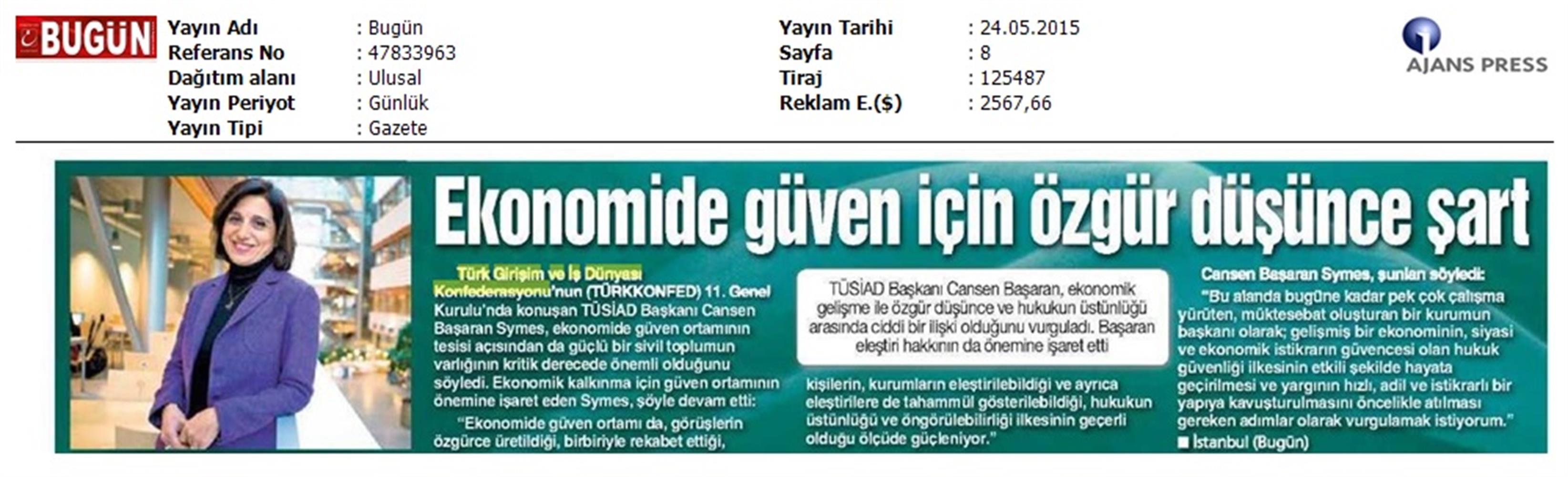 TÜRKONFED 11 Olagan Genel Kurulu Yazili Basin Yansimalari - 13