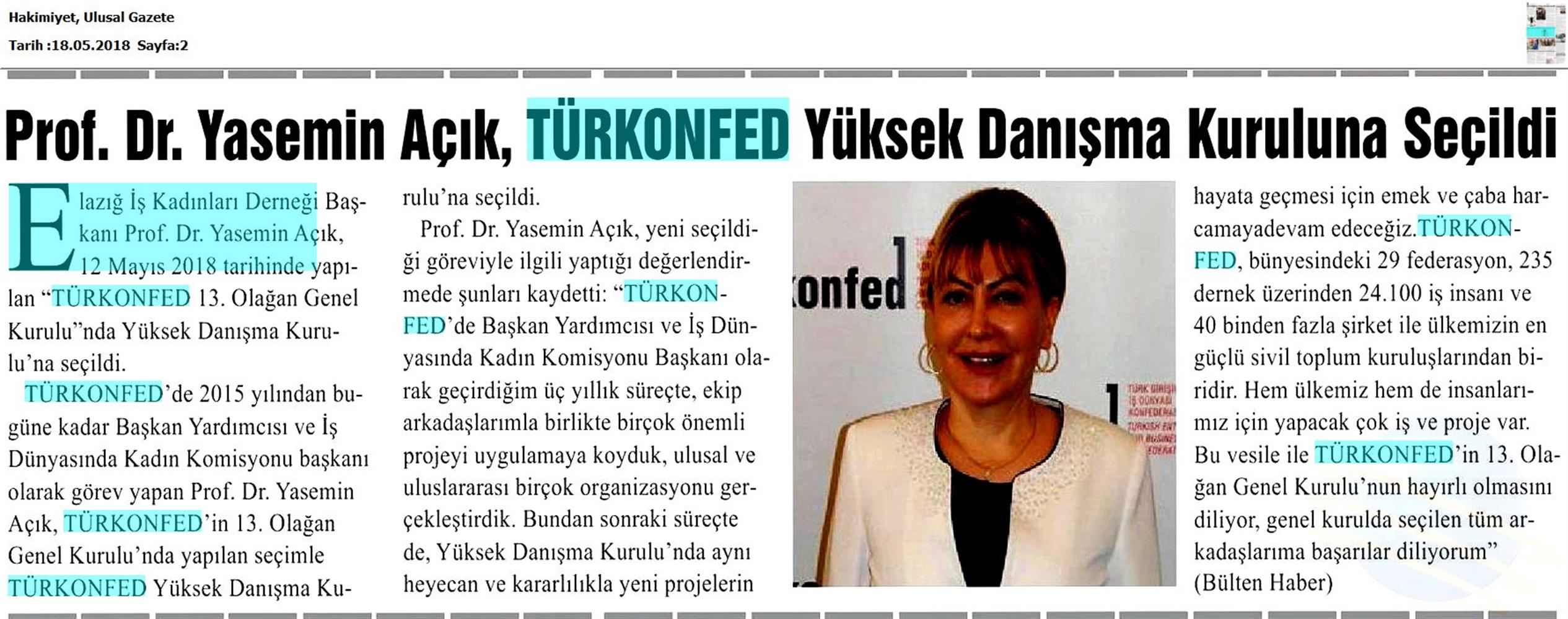 TÜRKONFED 13 Olagan Genel Kurulu Basin Yansimalari 12 Mayis 2018 Istanbul - 4