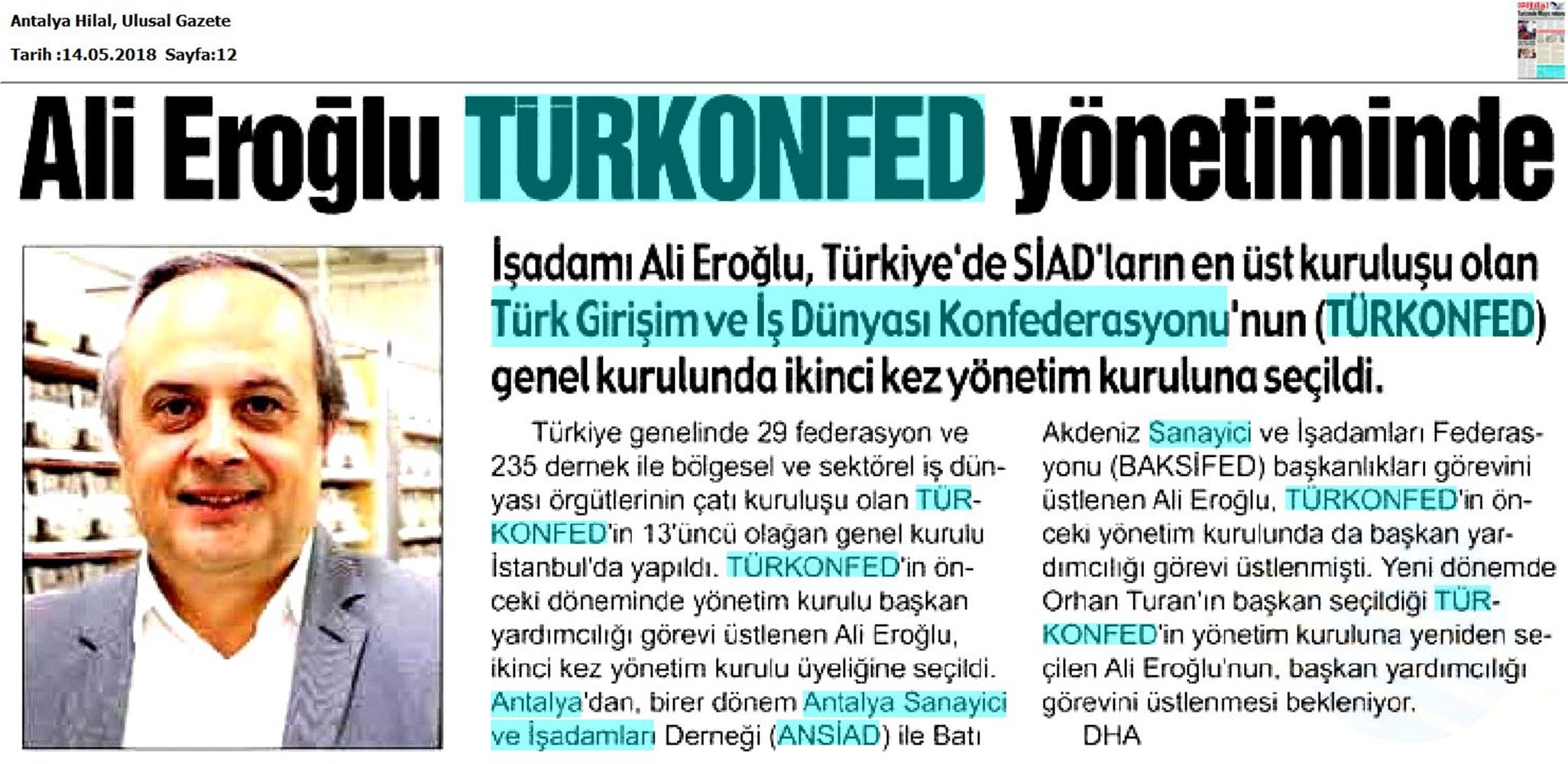 TÜRKONFED 13 Olagan Genel Kurulu Basin Yansimalari 12 Mayis 2018 Istanbul - 8