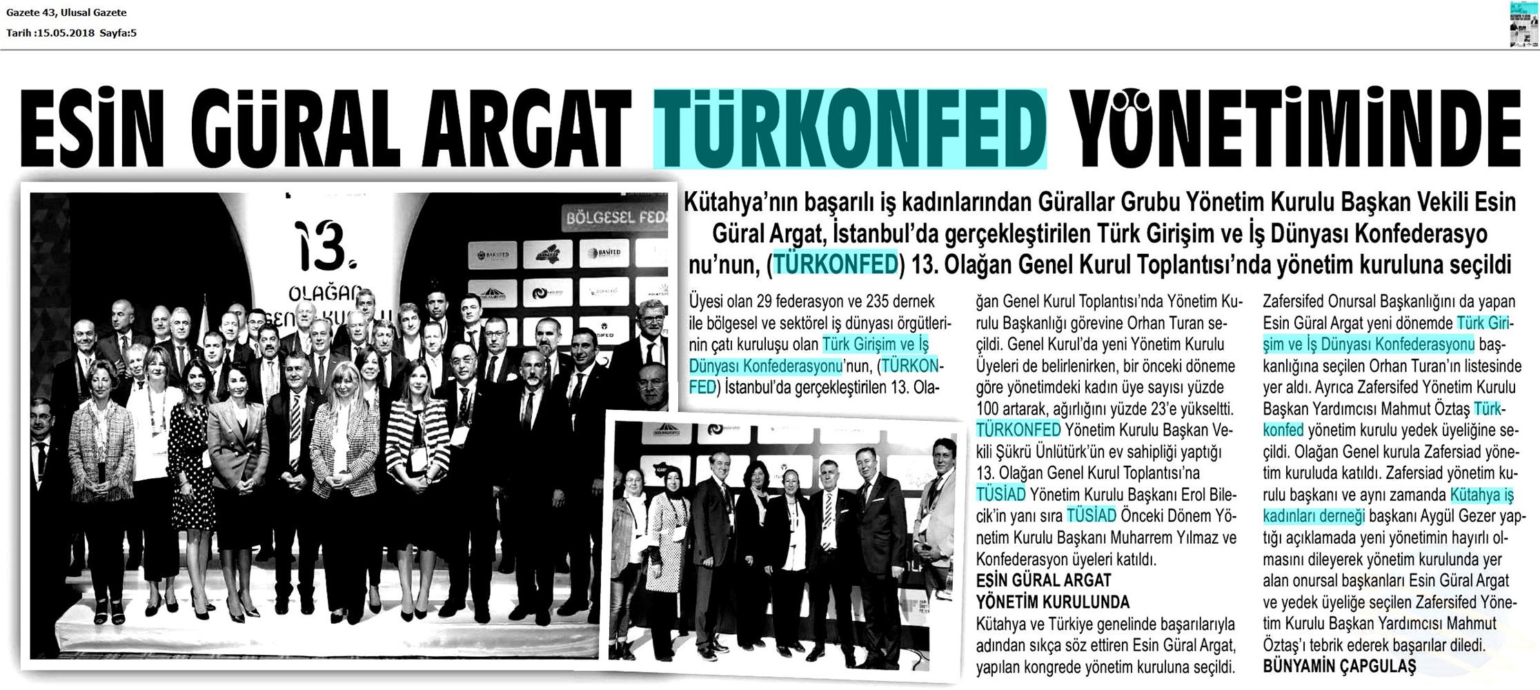 TÜRKONFED 13 Olagan Genel Kurulu Basin Yansimalari 12 Mayis 2018 Istanbul - 13