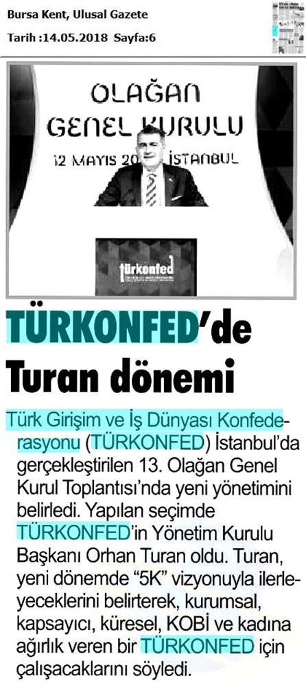 TÜRKONFED 13 Olagan Genel Kurulu Basin Yansimalari 12 Mayis 2018 Istanbul - 16