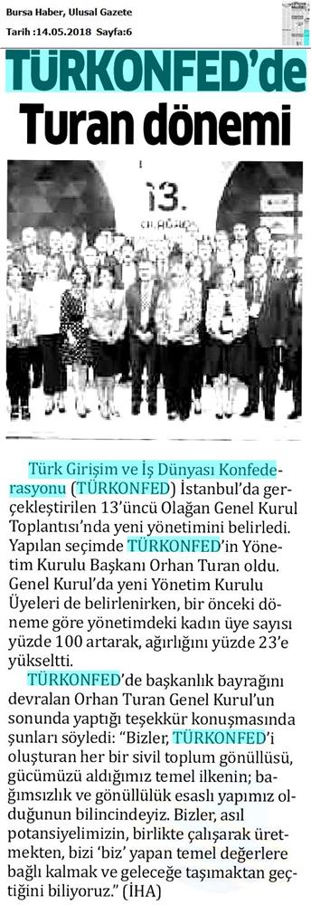TÜRKONFED 13 Olagan Genel Kurulu Basin Yansimalari 12 Mayis 2018 Istanbul - 28