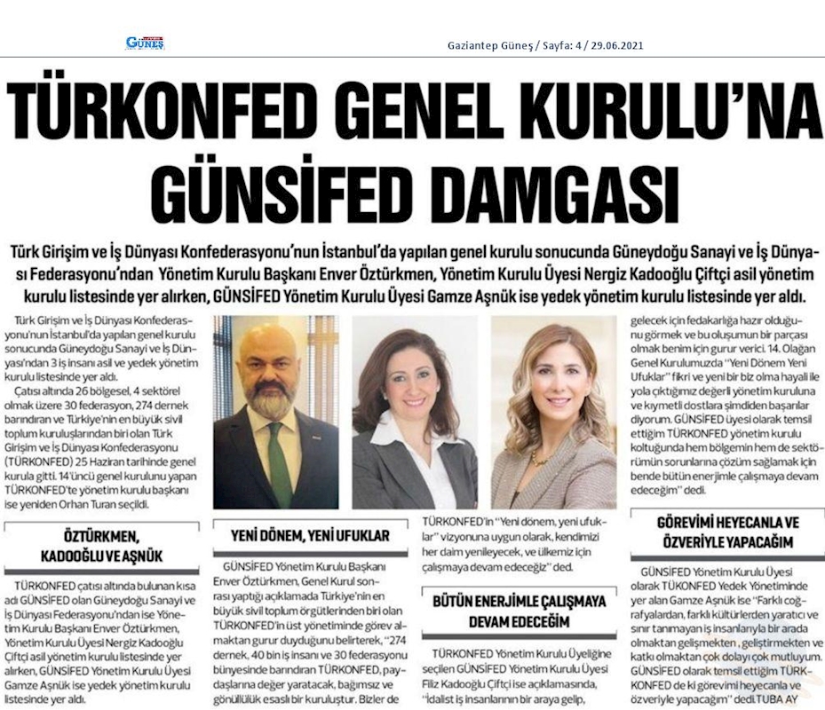 TÜRKONFED 14 Olagan Genel Kurulu Basin Yansimalari 25 Haziran Cuma Istanbul - 10
