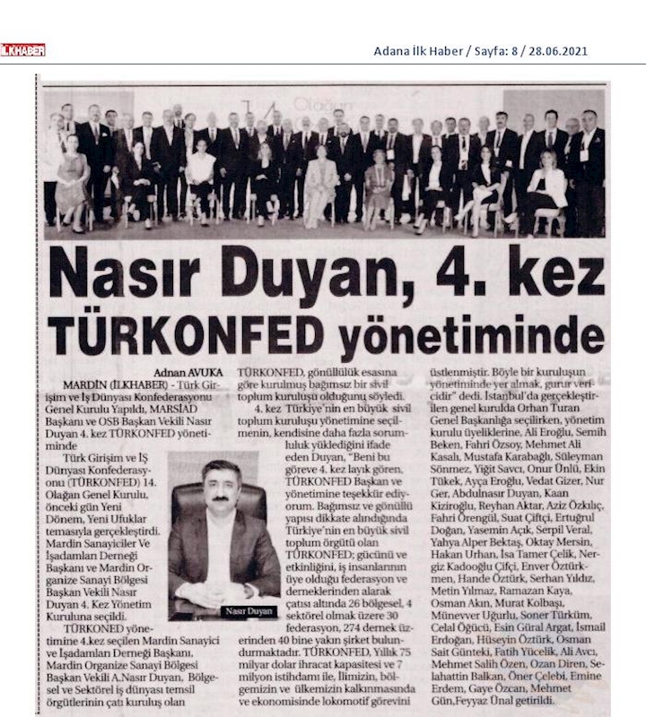 TÜRKONFED 14 Olagan Genel Kurulu Basin Yansimalari 25 Haziran Cuma Istanbul - 16