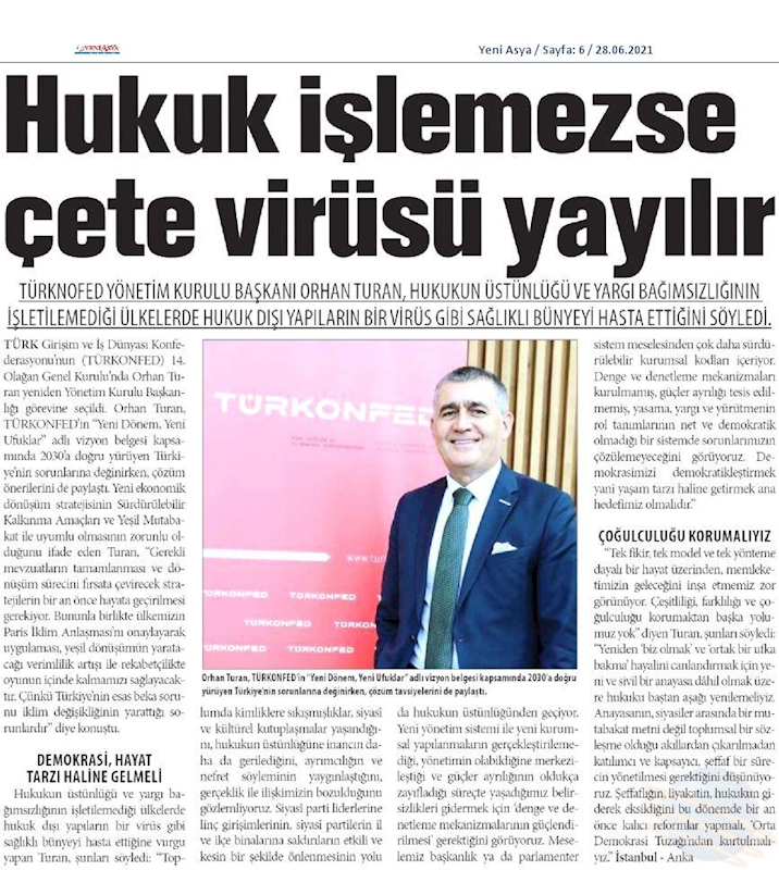 TÜRKONFED 14 Olagan Genel Kurulu Basin Yansimalari 25 Haziran Cuma Istanbul - 24