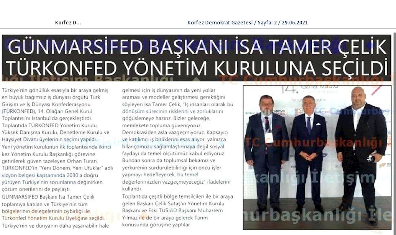 TÜRKONFED 14 Olagan Genel Kurulu Basin Yansimalari 25 Haziran Cuma Istanbul - 25