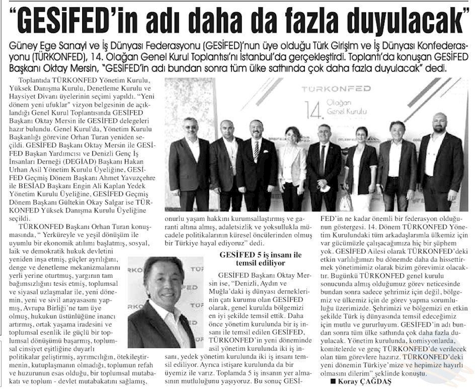TÜRKONFED 14 Olagan Genel Kurulu Basin Yansimalari 25 Haziran Cuma Istanbul - 34
