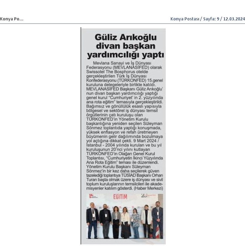 TÜRKONFED 15 Olagan Genel Kurul Toplantısı 9 Mart 2024 Istanbul - 30