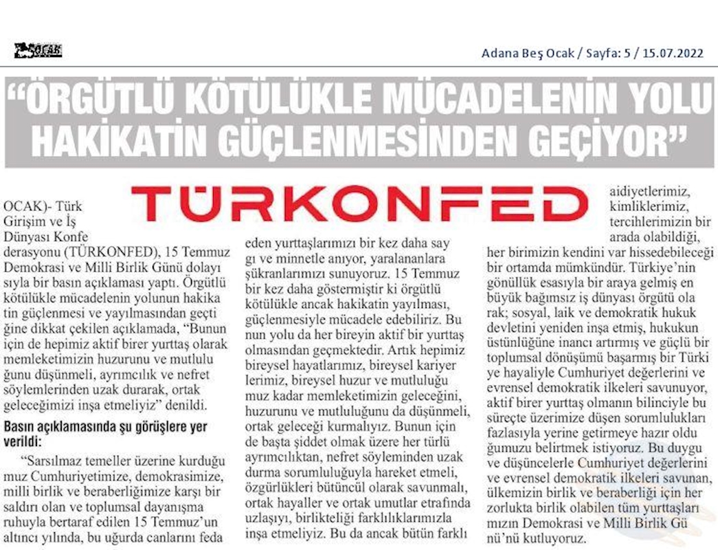 TÜRKONFED 15 Temmuz Basin Aciklamasi 15 Temmuz 2022 - 5