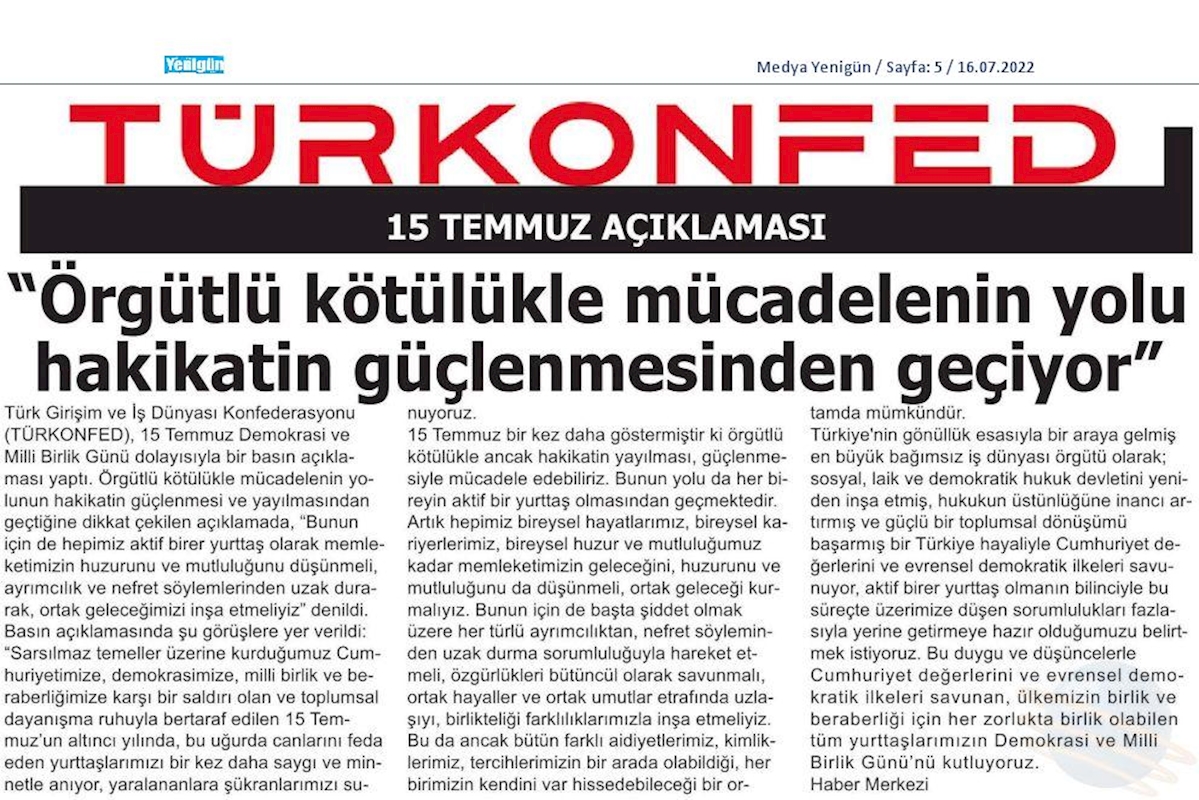 TÜRKONFED 15 Temmuz Basin Aciklamasi 15 Temmuz 2022 - 6
