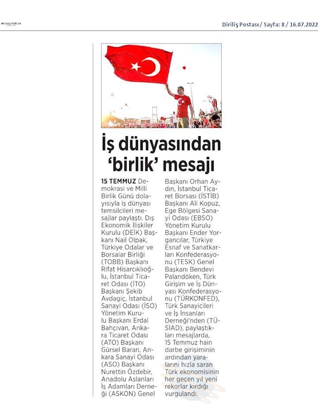 TÜRKONFED 15 Temmuz Basin Aciklamasi 15 Temmuz 2022 - 9
