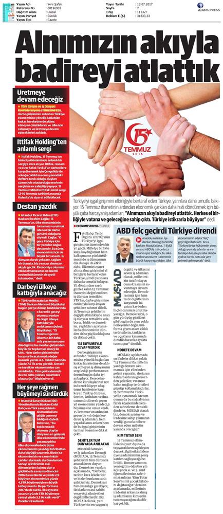 TÜRKONFED 15 Temmuz Demokrasi Ve Milli Birlik Gunu Basin Aciklamasi Medya Yansimalari 13 14 Temmuz 2017 - 3