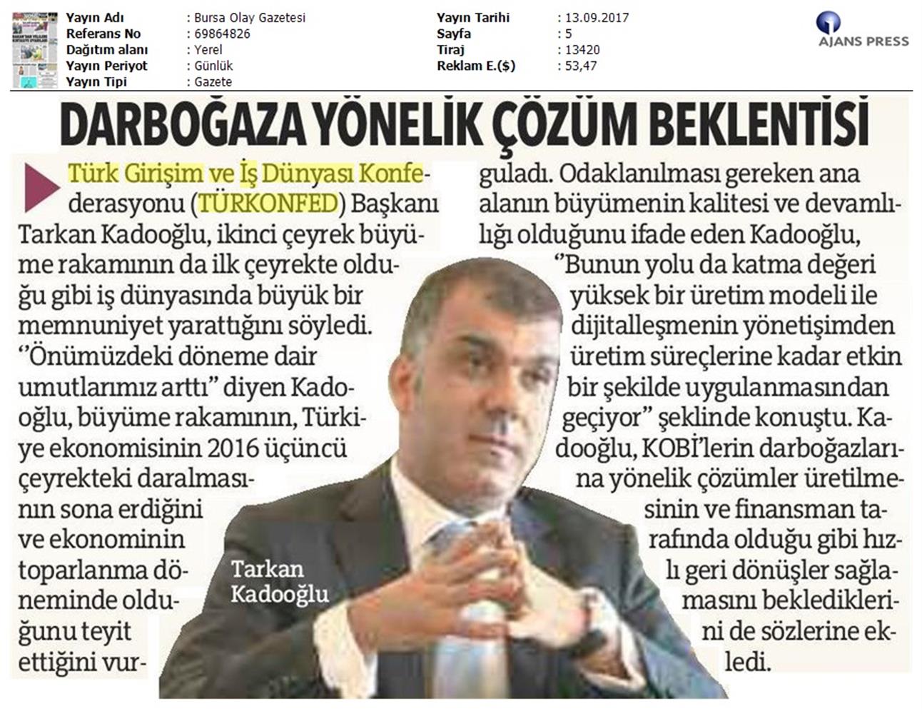 TÜRKONFED 2 Ceyrek Ekonomik Buyume Basin Bulteni Medya Yansimalari12 Eylul 2017 Istanbul - 27
