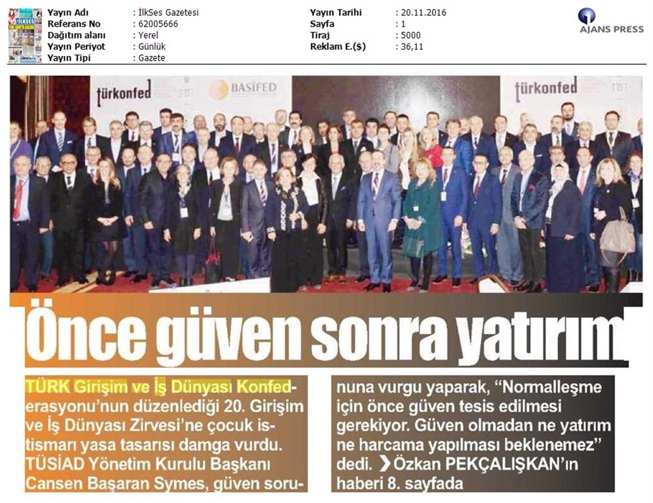 TÜRKONFED 20 Girişim Ve Is Dunyasi Zirvesi 1911206 - 6