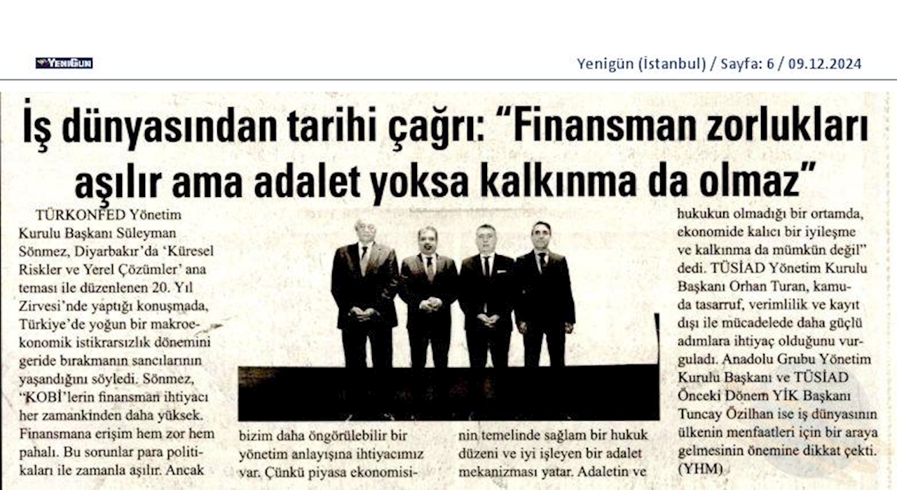 TÜRKONFED 20 Yil Zirvesi 7 Aralik 2024 Diyarbakir - 6