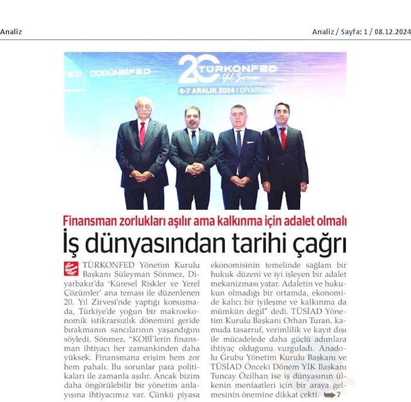TÜRKONFED 20 Yil Zirvesi 7 Aralik 2024 Diyarbakir - 16