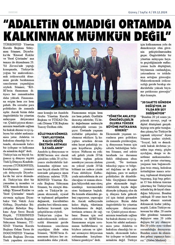 TÜRKONFED 20 Yil Zirvesi 7 Aralik 2024 Diyarbakir - 20