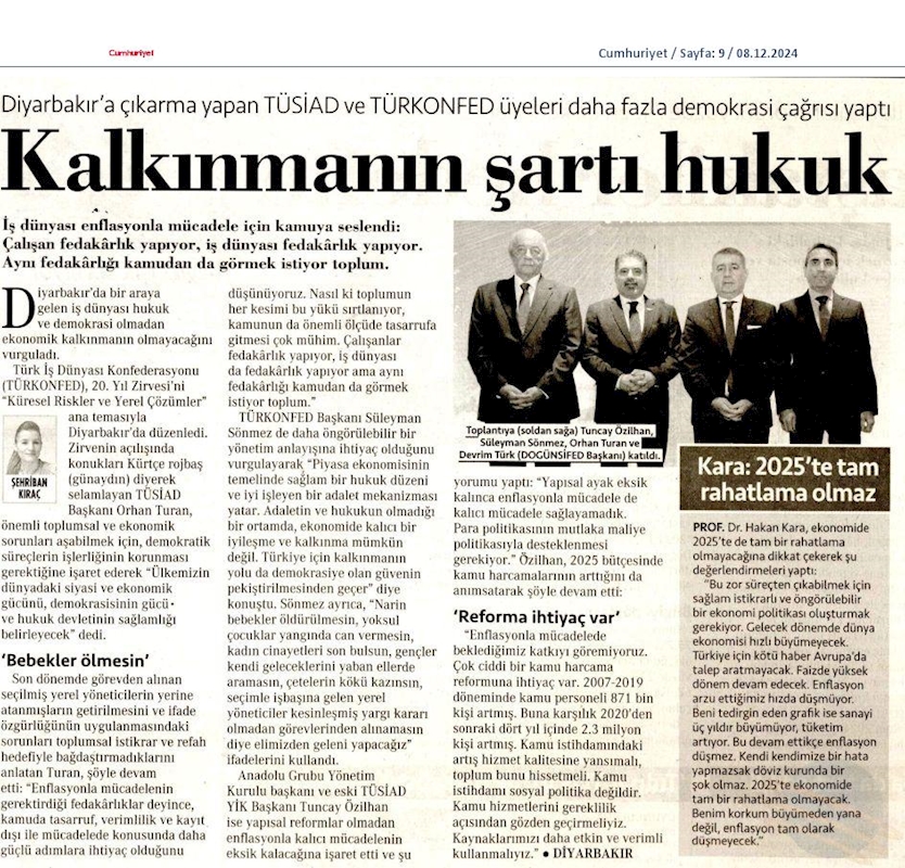 TÜRKONFED 20 Yil Zirvesi 7 Aralik 2024 Diyarbakir - 25