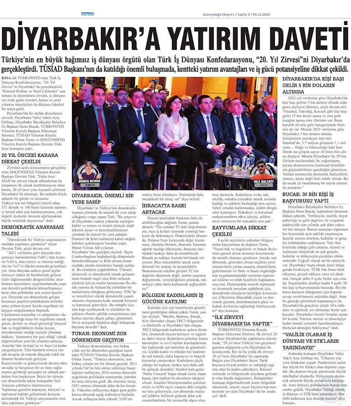TÜRKONFED 20 Yil Zirvesi 7 Aralik 2024 Diyarbakir - 26