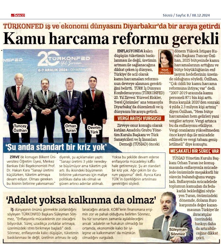 TÜRKONFED 20 Yil Zirvesi 7 Aralik 2024 Diyarbakir - 41