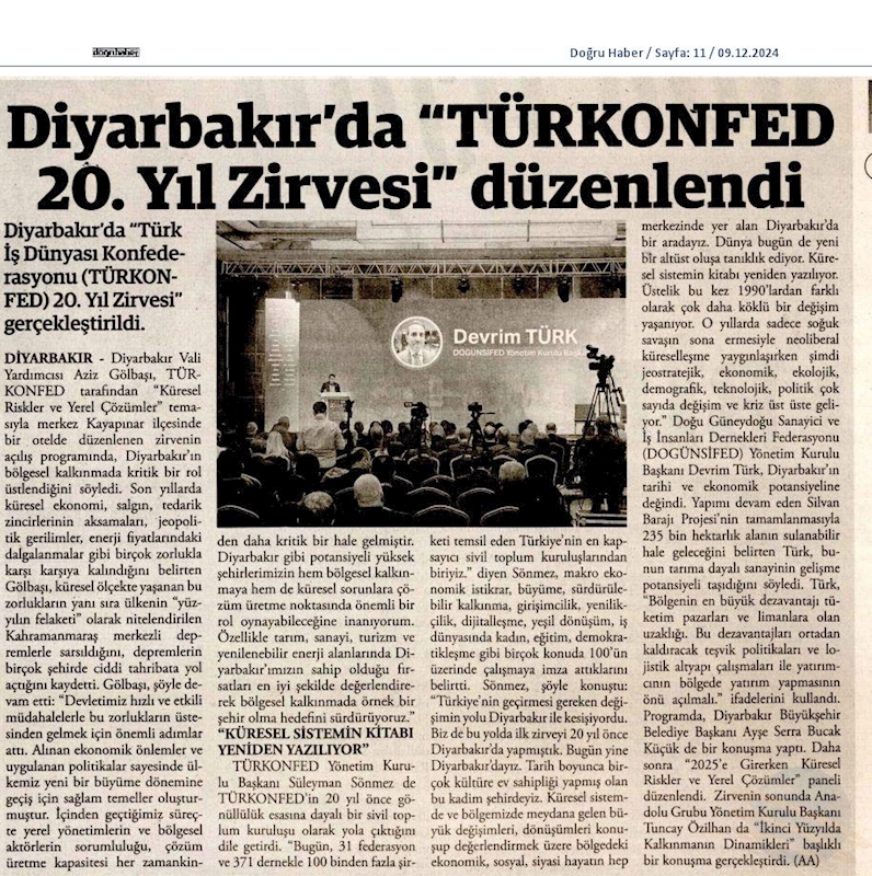 TÜRKONFED 20 Yil Zirvesi 7 Aralik 2024 Diyarbakir - 48