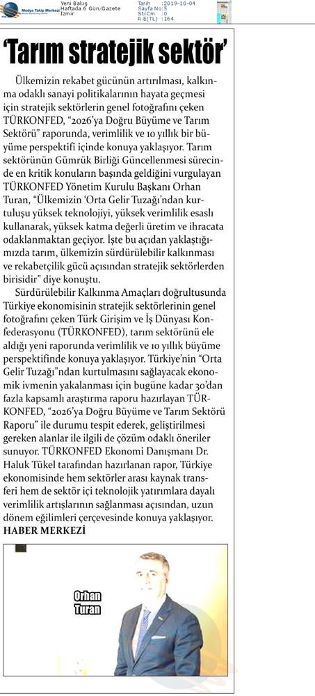 TÜRKONFED 2026ya Dogru Buyume Ve Tarim Sektoru Raporu Medya Yansimalari - 1