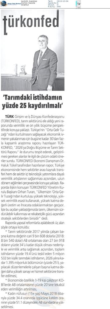TÜRKONFED 2026ya Dogru Buyume Ve Tarim Sektoru Raporu Medya Yansimalari - 7