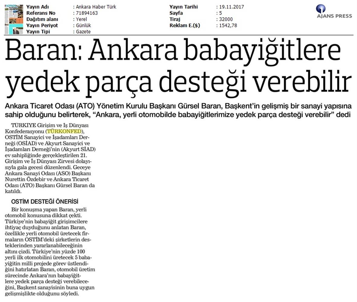TÜRKONFED 21 Girişim Ve Is Dunyasi Zirvesi Medya Yansimalari 18 Kasim 2017 - 17