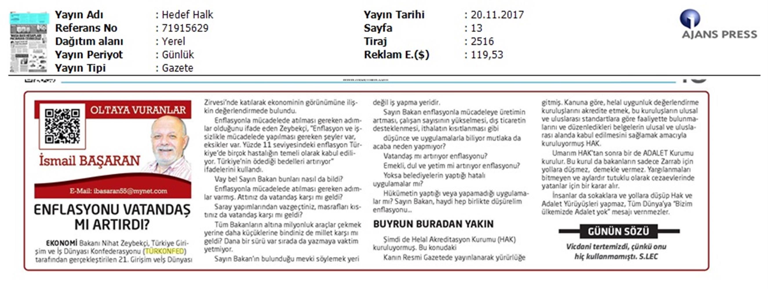 TÜRKONFED 21 Girişim Ve Is Dunyasi Zirvesi Medya Yansimalari 18 Kasim 2017 - 22
