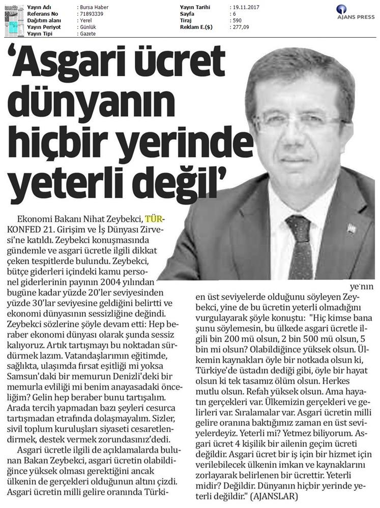 TÜRKONFED 21 Girişim Ve Is Dunyasi Zirvesi Medya Yansimalari 18 Kasim 2017 - 24