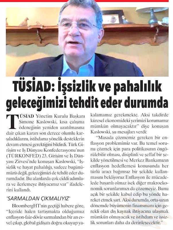TÜRKONFED 23 Girişim Ve Is Dunyasi Zirvesi Basin Yansimalari 27 Nisan 2021 - 17
