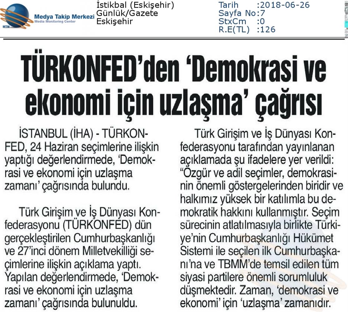 TÜRKONFED 24 Haziran Cumhurbaskanligi Hukumet Sistemi Ve Milletvekilligi Secimleri Aciklamasi - 7