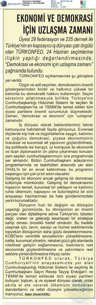 TÜRKONFED 24 Haziran Cumhurbaskanligi Hukumet Sistemi Ve Milletvekilligi Secimleri Aciklamasi - 8