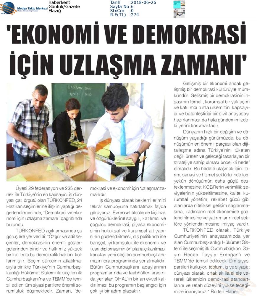 TÜRKONFED 24 Haziran Cumhurbaskanligi Hukumet Sistemi Ve Milletvekilligi Secimleri Aciklamasi - 12