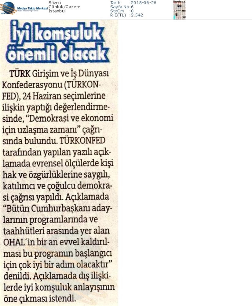 TÜRKONFED 24 Haziran Cumhurbaskanligi Hukumet Sistemi Ve Milletvekilligi Secimleri Aciklamasi - 13
