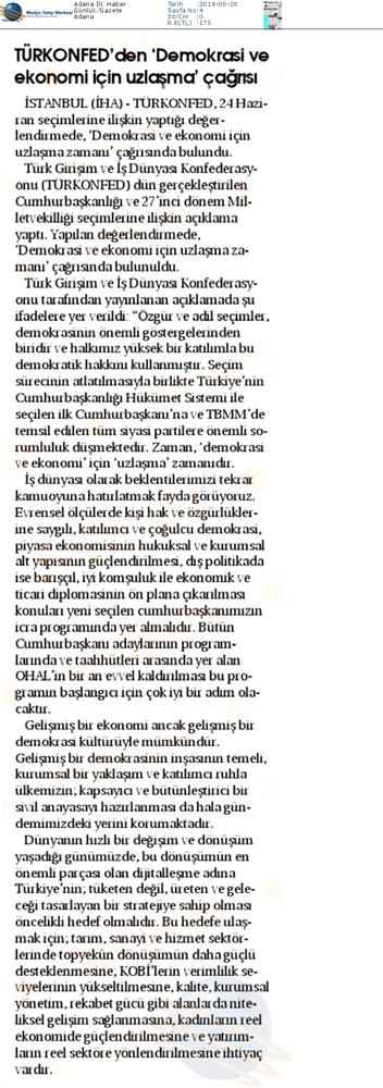 TÜRKONFED 24 Haziran Cumhurbaskanligi Hukumet Sistemi Ve Milletvekilligi Secimleri Aciklamasi - 15