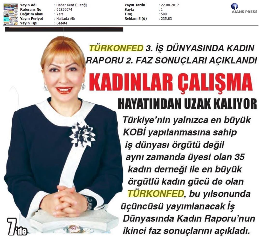 TÜRKONFED 3 Is Dunyasinda Kadin Raporu Ii Faz Basin Bulteni Medya Yansimalari 20 Agustos 2017 - 53