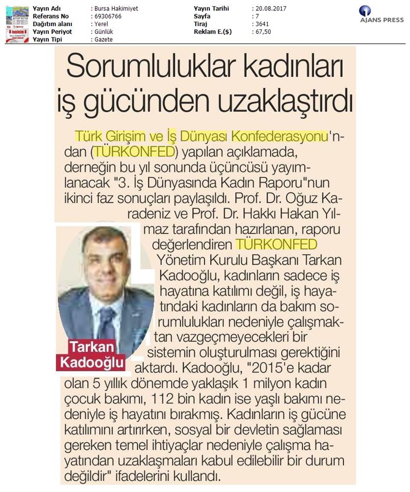 TÜRKONFED 3 Is Dunyasinda Kadin Raporu Ii Faz Basin Bulteni Medya Yansimalari 20 Agustos 2017 - 62