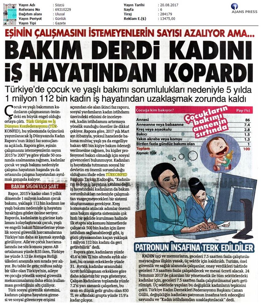 TÜRKONFED 3 Is Dunyasinda Kadin Raporu Ii Faz Basin Bulteni Medya Yansimalari 20 Agustos 2017 - 73